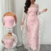 shein raffinéa فستان بانديو مطرز بزخارف أنيقة وبطبقة شفافة تكشف عن الشكل الخارجي، طقم قطعتين مناسب للحفلات والتجمعات في فصلي الربيع والصيف 1