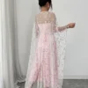 shein raffinéa فستان بانديو مطرز بزخارف أنيقة وبطبقة شفافة تكشف عن الشكل الخارجي، طقم قطعتين مناسب للحفلات والتجمعات في فصلي الربيع والصيف 6
