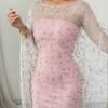 shein raffinéa فستان بانديو مطرز بزخارف أنيقة وبطبقة شفافة تكشف عن الشكل الخارجي، طقم قطعتين مناسب للحفلات والتجمعات في فصلي الربيع والصيف 10