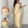 shein raffinéa فستان بانديو مطرز بزخارف أنيقة وبطبقة شفافة تكشف عن الشكل الخارجي، طقم قطعتين مناسب للحفلات والتجمعات في فصلي الربيع والصيف 4