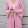 al najma عباءة نسائية أنيقة بأكمام طويلة مزينة بزهور ثلاثية الأبعاد 5