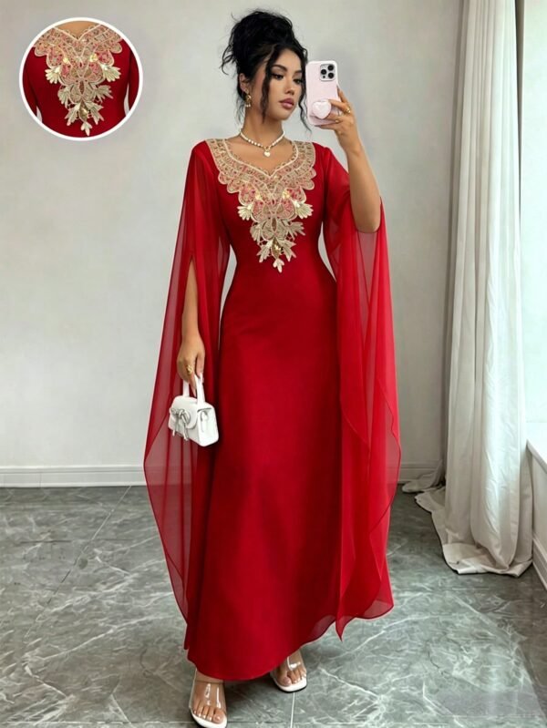 elenzga فستان أنيق للنساء بياقة زهرية وتصميم ظهر مفتوح مربوط 2